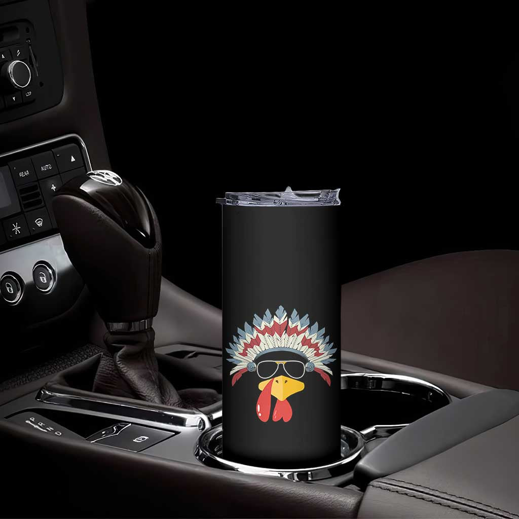 Funny Turkey Face Skinny Tumbler Thanksgiving Family Group Native American Costumes TS10 Print Your Wear