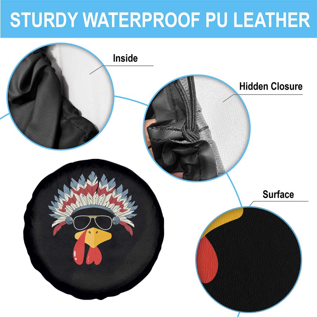 Funny Turkey Face Spare Tire Cover Thanksgiving Family Group Native American Costumes TS10 Print Your Wear