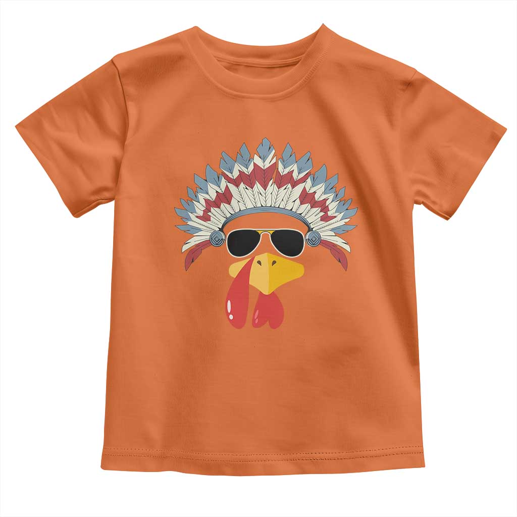 Funny Turkey Face Toddler T Shirt Thanksgiving Family Group Native American Costumes TS10 Orange Print Your Wear
