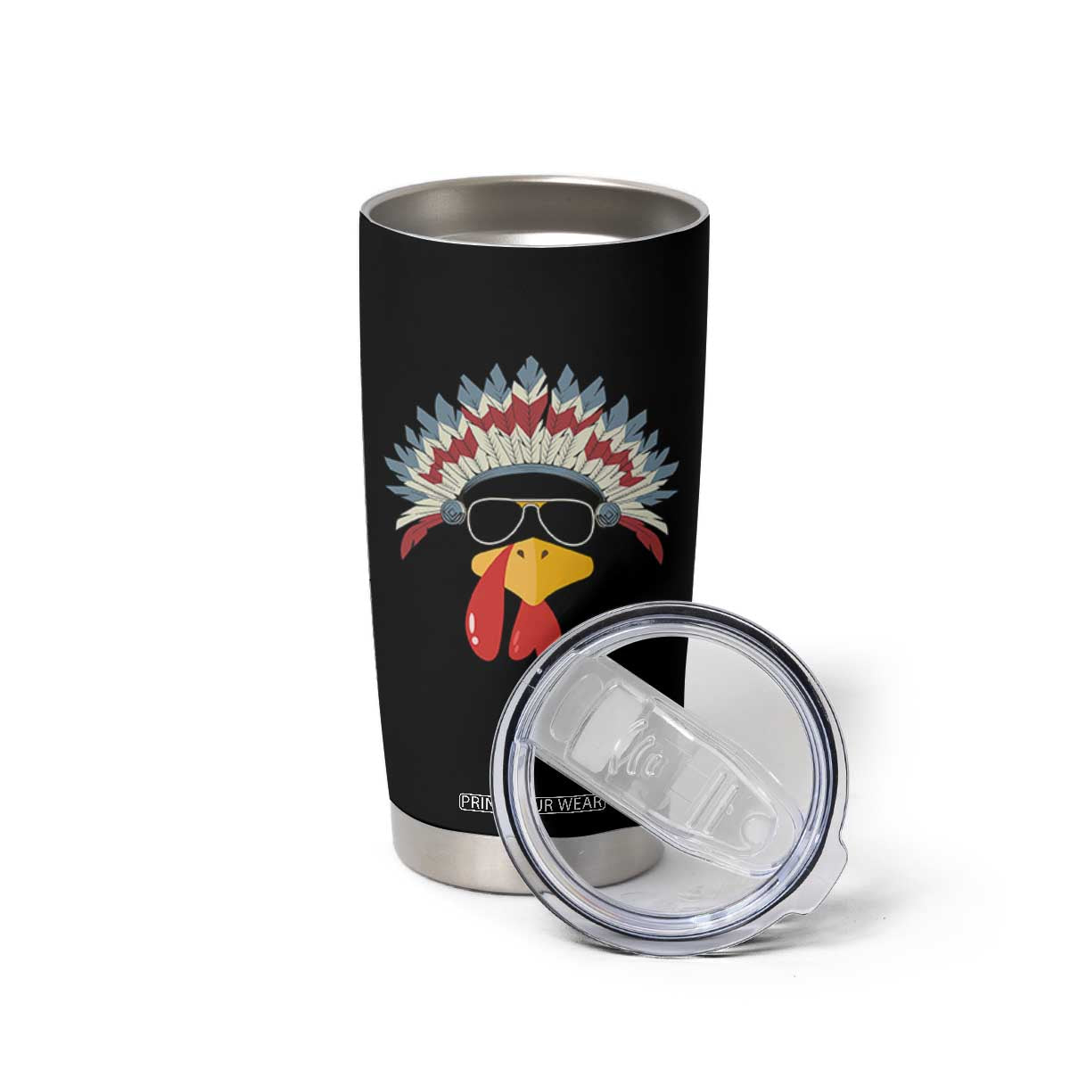 Funny Turkey Face Tumbler Cup Thanksgiving Family Group Native American Costumes TS10 Print Your Wear