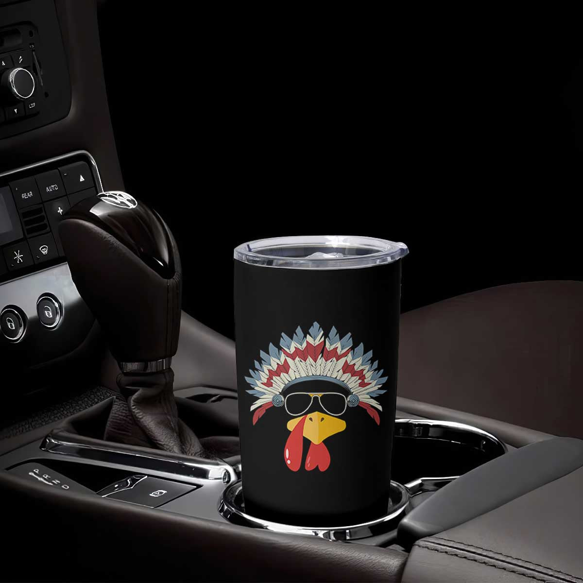 Funny Turkey Face Tumbler Cup Thanksgiving Family Group Native American Costumes TS10 Print Your Wear