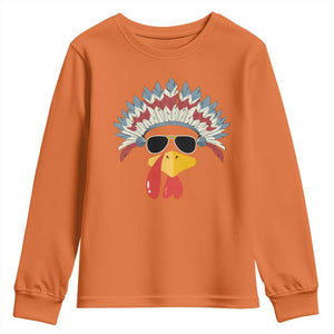 Funny Turkey Face Youth Sweatshirt Thanksgiving Family Group Native American Costumes TS10 Orange Print Your Wear
