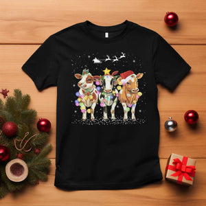 Christmas Cow T Shirt Cow Lover Xmas Gifts TS10 Black Print Your Wear