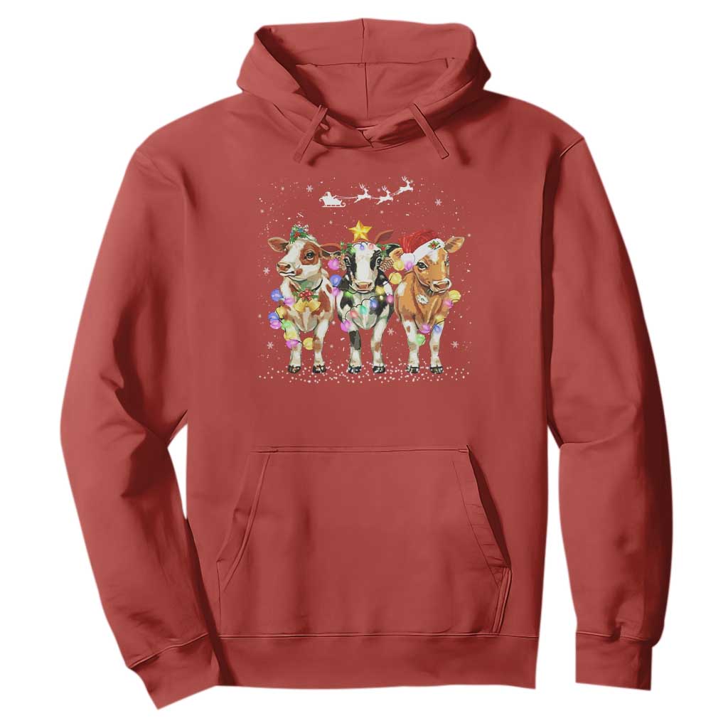 Christmas Cow Hoodie Cow Lover Xmas Gifts TS10 Red Print Your Wear