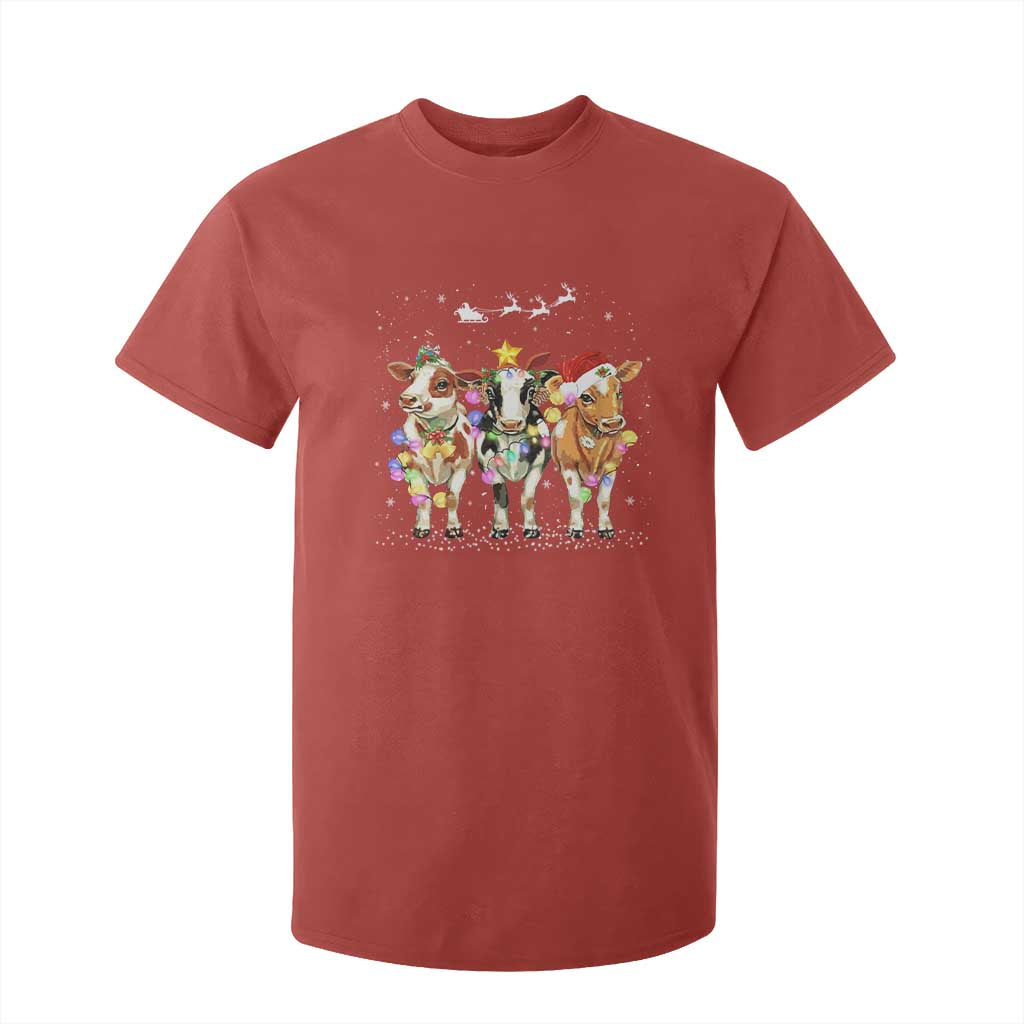 Christmas Cow T Shirt For Kid Cow Lover Xmas Gifts TS10 Red Print Your Wear