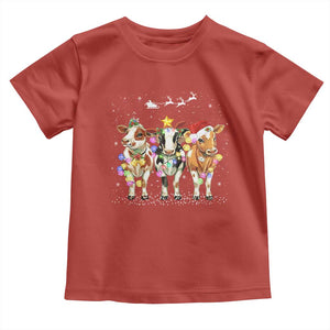 Christmas Cow Toddler T Shirt Cow Lover Xmas Gifts TS10 Red Print Your Wear