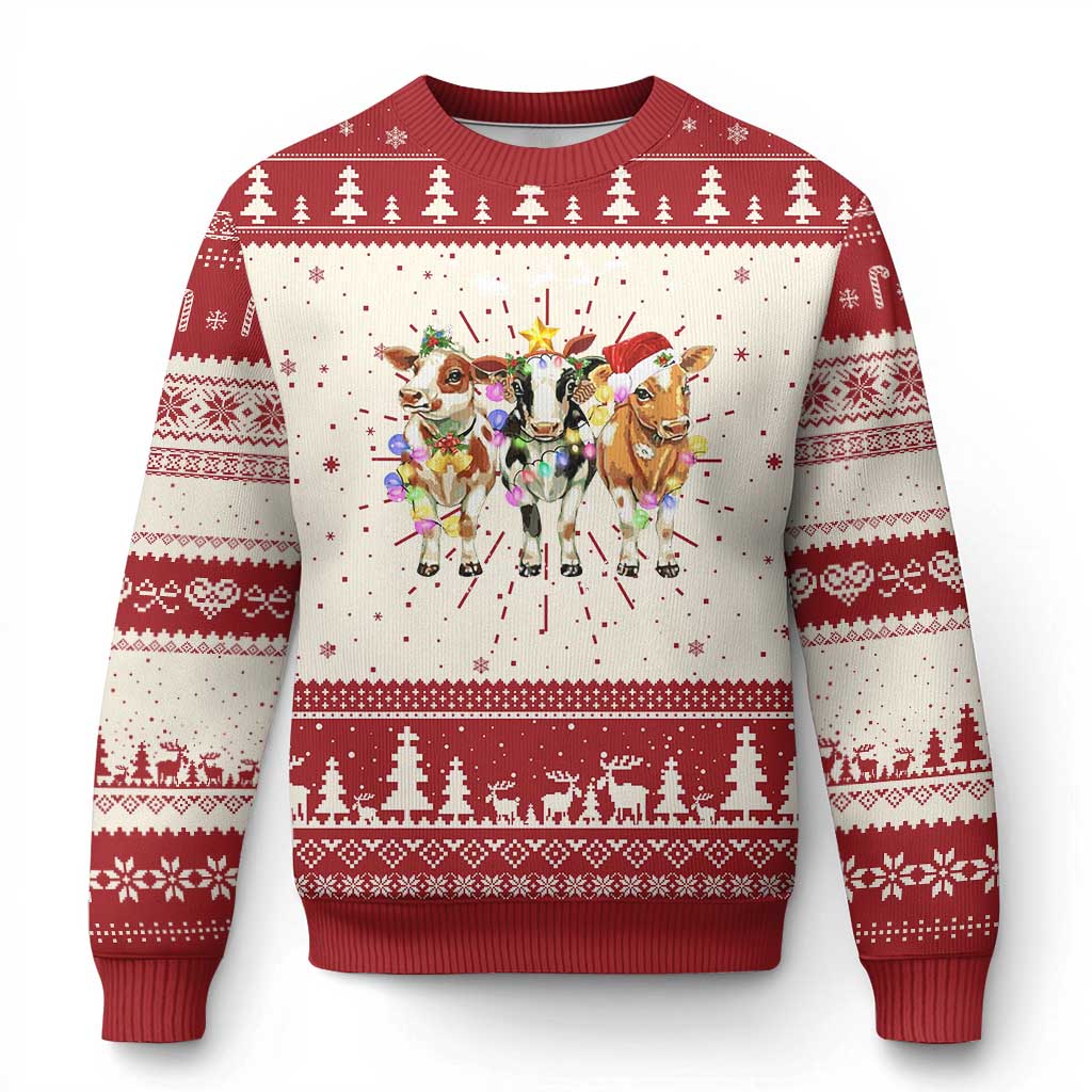 Cow Ugly Christmas Sweater Cow Lover Xmas Gifts TS10 Red Print Your Wear