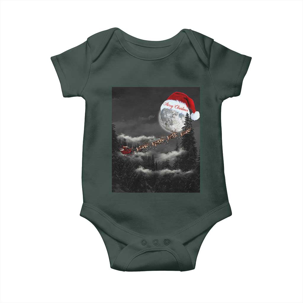 Merry Christmas Baby Onesie Santa To The Moon TS10 Print Your Wear