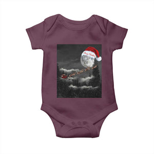 Merry Christmas Baby Onesie Santa To The Moon TS10 Maroon Print Your Wear