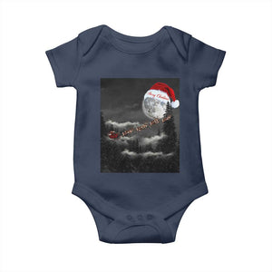 Merry Christmas Baby Onesie Santa To The Moon TS10 Navy Print Your Wear