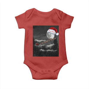 Merry Christmas Baby Onesie Santa To The Moon TS10 Red Print Your Wear