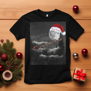 Merry Christmas T Shirt Santa To The Moon TS10 Black Print Your Wear
