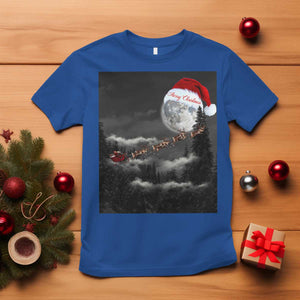 Merry Christmas T Shirt Santa To The Moon TS10 Royal Blue Print Your Wear