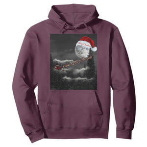 Merry Christmas Hoodie Santa To The Moon TS10 Maroon Print Your Wear