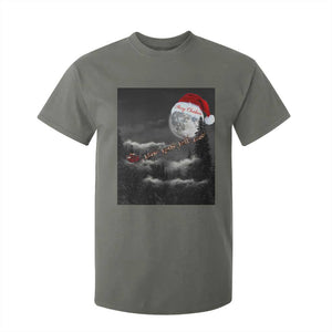 Merry Christmas T Shirt For Kid Santa To The Moon TS10 Military Green Print Your Wear
