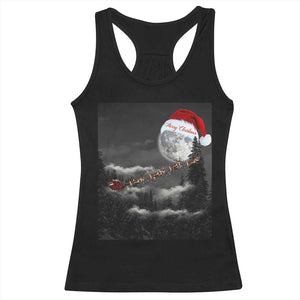 Merry Christmas Racerback Tank Top Santa To The Moon TS10 Black Print Your Wear