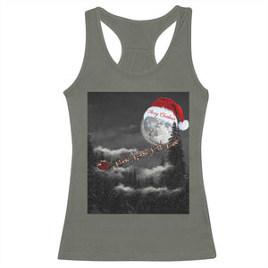 Merry Christmas Racerback Tank Top Santa To The Moon TS10 Military Green Print Your Wear