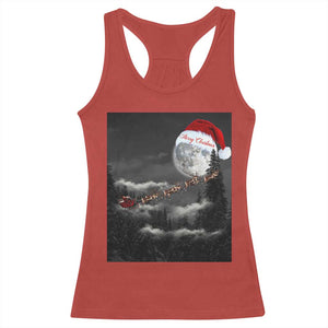 Merry Christmas Racerback Tank Top Santa To The Moon TS10 Red Print Your Wear