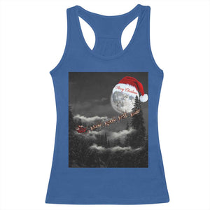 Merry Christmas Racerback Tank Top Santa To The Moon TS10 Royal Blue Print Your Wear