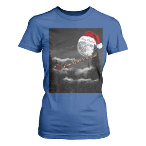 Merry Christmas T Shirt For Women Santa To The Moon TS10 Royal Blue Print Your Wear