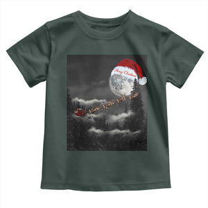 Merry Christmas Toddler T Shirt Santa To The Moon TS10 Dark Forest Green Print Your Wear