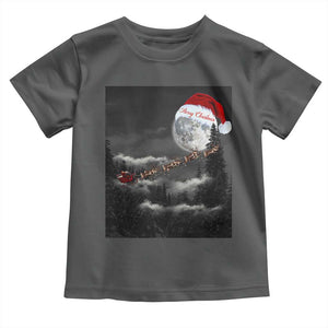 Merry Christmas Toddler T Shirt Santa To The Moon TS10 Dark Heather Print Your Wear