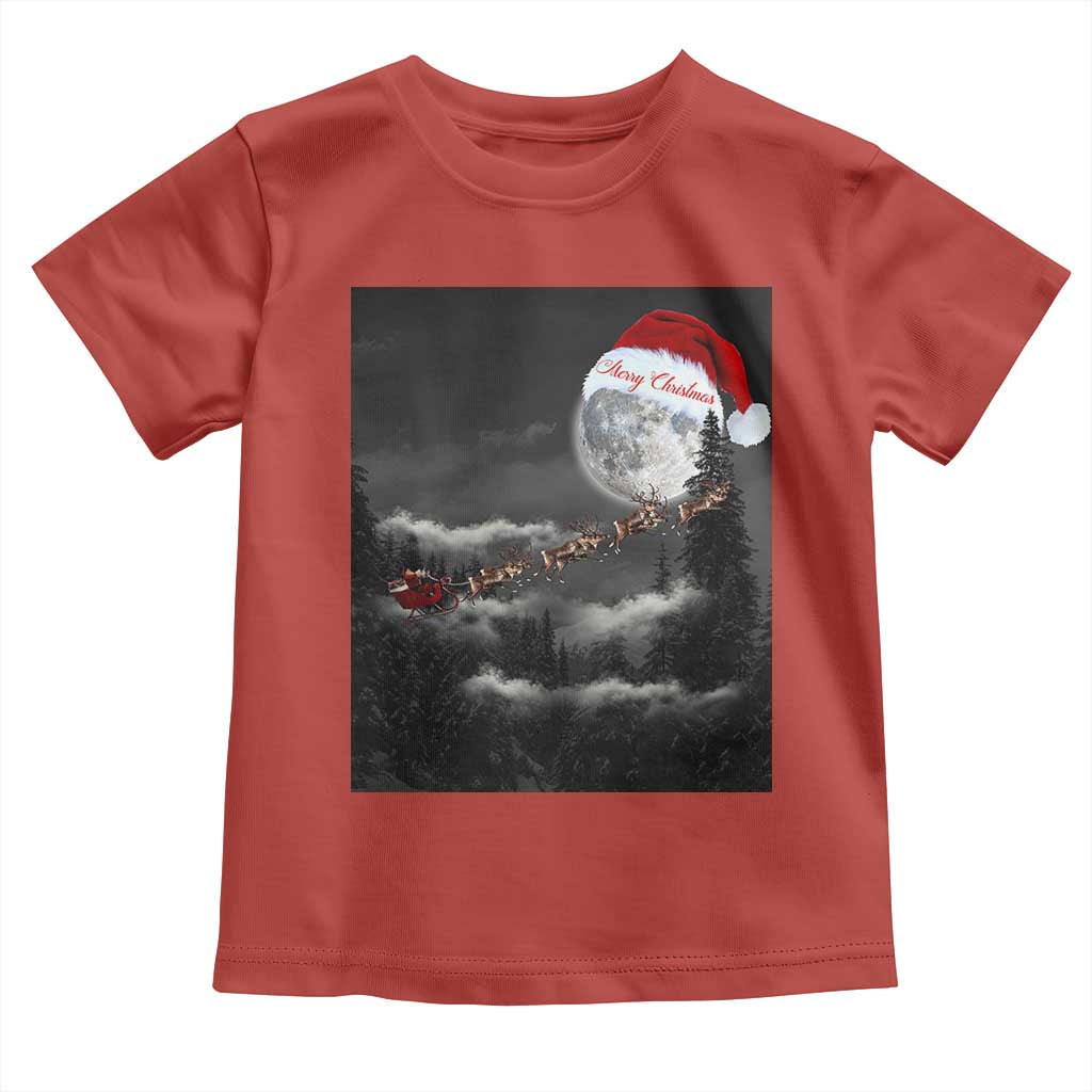 Merry Christmas Toddler T Shirt Santa To The Moon TS10 Red Print Your Wear