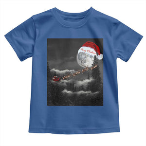 Merry Christmas Toddler T Shirt Santa To The Moon TS10 Royal Blue Print Your Wear