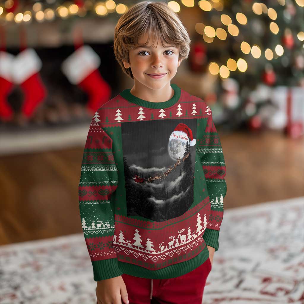 Merry Xmas Ugly Christmas Sweater Santa To The Moon TS10 Christmas Print Your Wear