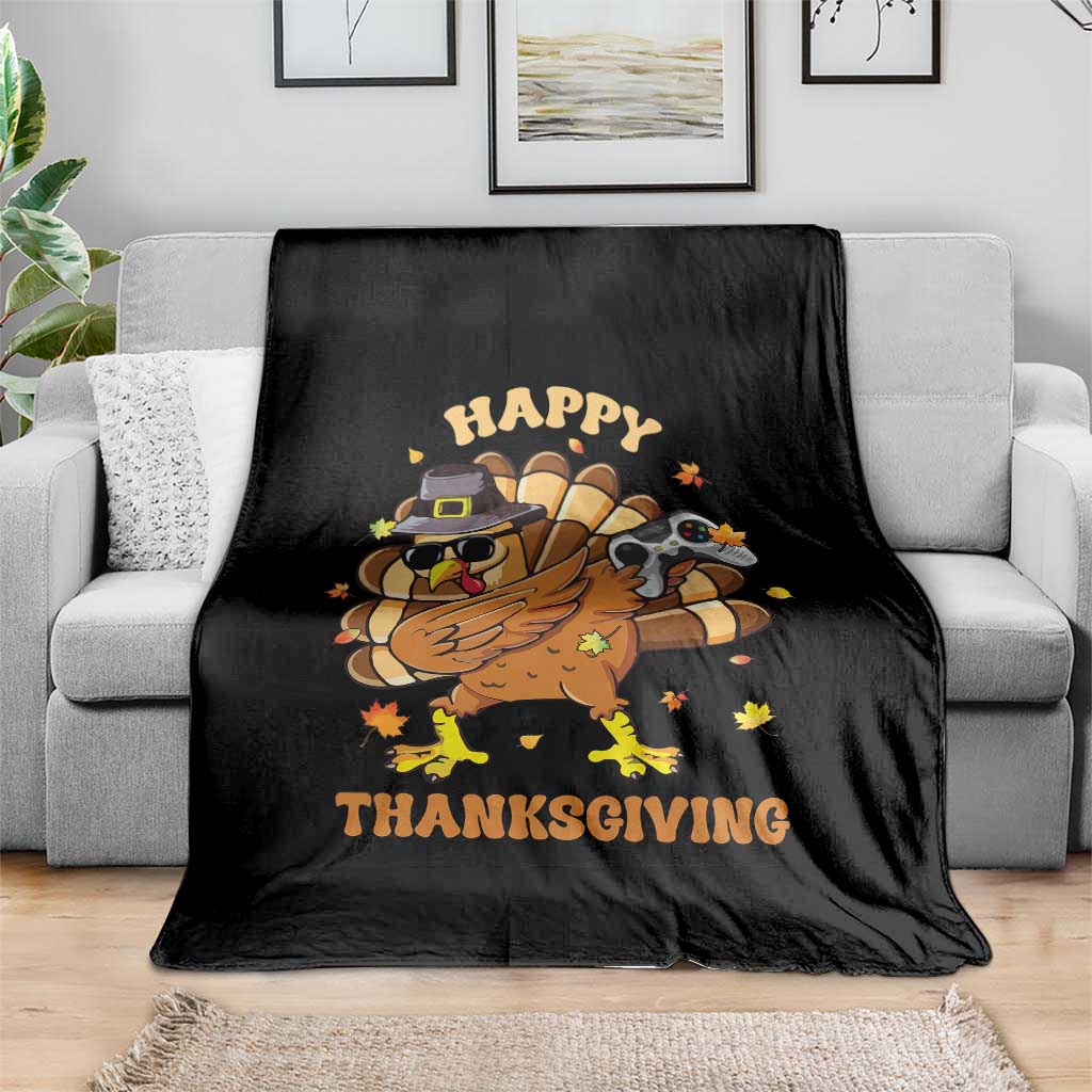 Funny Thanksgiving Throw Blanket Dabbing Gamer Turkey TS10 Print Your Wear