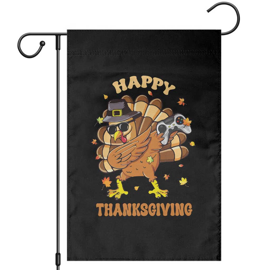 Funny Thanksgiving Garden Flag Dabbing Gamer Turkey TS10 Black Print Your Wear