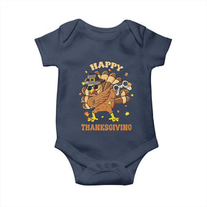 Funny Thanksgiving Baby Onesie Dabbing Gamer Turkey TS10 Navy Print Your Wear