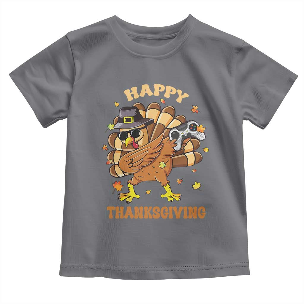 Funny Thanksgiving Baby Shirt Dabbing Gamer Turkey TS10 Charcoal Print Your Wear