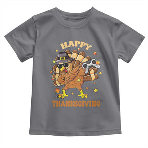 Funny Thanksgiving Baby Shirt Dabbing Gamer Turkey TS10 Charcoal Print Your Wear