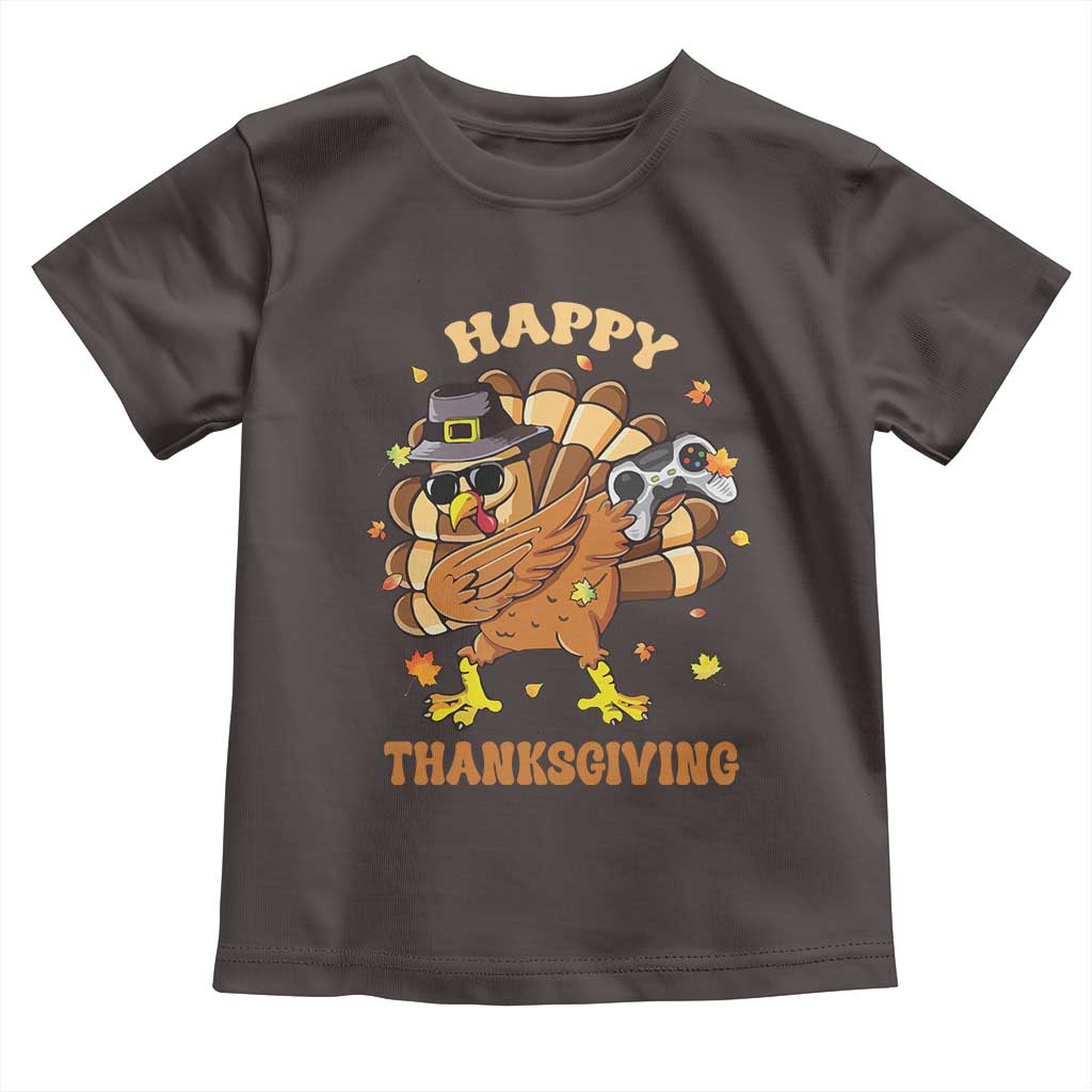 Funny Thanksgiving Baby Shirt Dabbing Gamer Turkey TS10 Dark Chocolate Print Your Wear