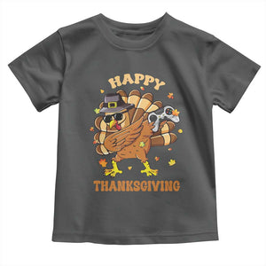 Funny Thanksgiving Baby Shirt Dabbing Gamer Turkey TS10 Dark Heather Print Your Wear