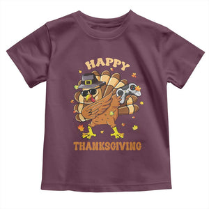 Funny Thanksgiving Baby Shirt Dabbing Gamer Turkey TS10 Maroon Print Your Wear