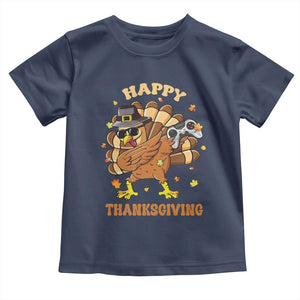 Funny Thanksgiving Baby Shirt Dabbing Gamer Turkey TS10 Navy Print Your Wear