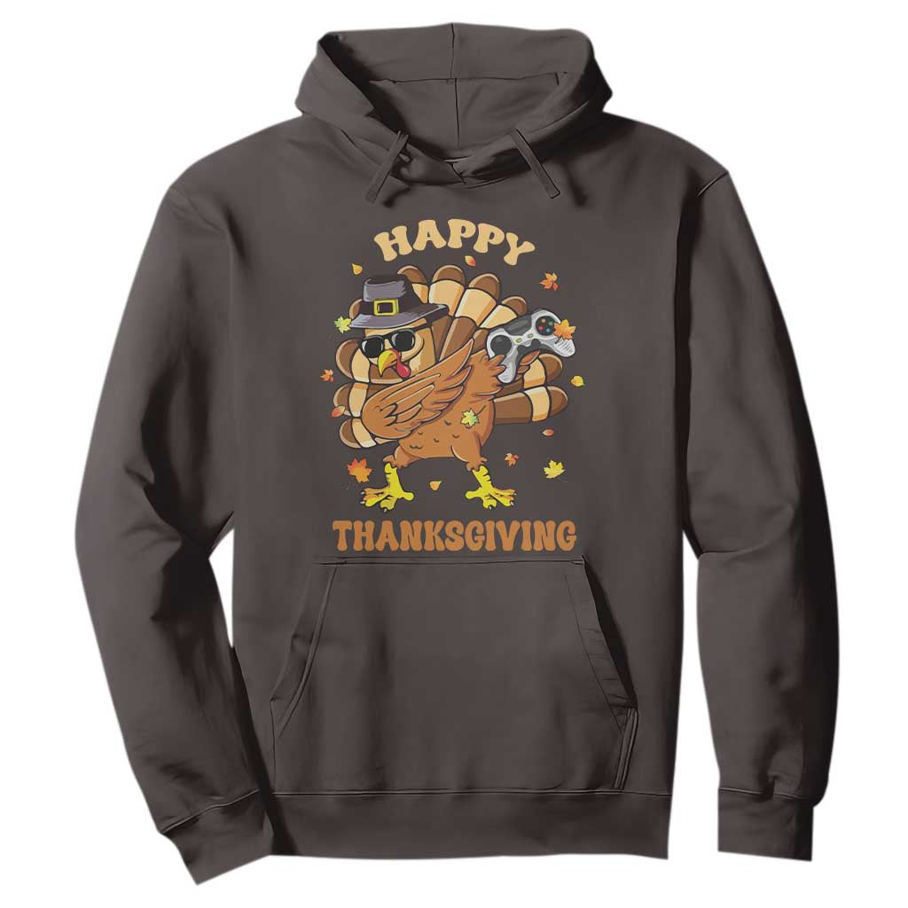 Funny Thanksgiving Hoodie Dabbing Gamer Turkey TS10 Dark Chocolate Print Your Wear