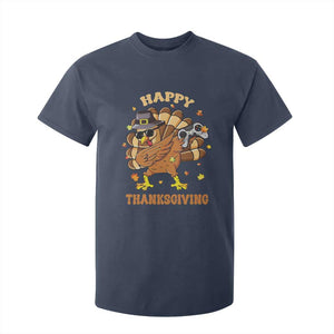 Funny Thanksgiving T Shirt For Kid Dabbing Gamer Turkey TS10 Navy Print Your Wear
