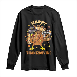 Funny Thanksgiving Long Sleeve Shirt Dabbing Gamer Turkey TS10 Black Print Your Wear