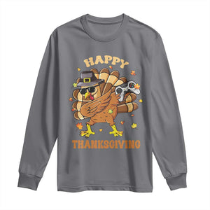 Funny Thanksgiving Long Sleeve Shirt Dabbing Gamer Turkey TS10 Charcoal Print Your Wear