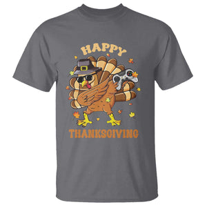 Funny Thanksgiving T Shirt Dabbing Gamer Turkey TS10 Charcoal Print Your Wear