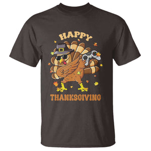 Funny Thanksgiving T Shirt Dabbing Gamer Turkey TS10 Dark Chocolate Print Your Wear