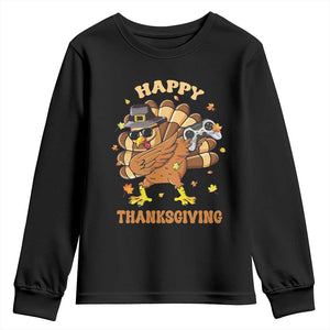 Funny Thanksgiving Youth Sweatshirt Dabbing Gamer Turkey TS10 Black Print Your Wear