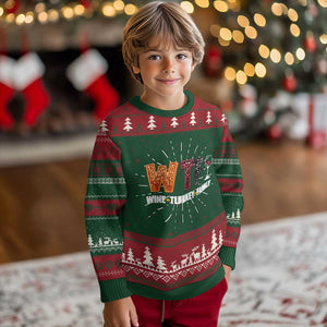 Funny Thanksgiving Knit Sweatshirt WTF Wine Turkey Family TS10 Christmas Print Your Wear