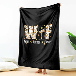 Funny Thanksgiving Throw Blanket WTF Wine Turkey Family Family Dinner TS10 Print Your Wear