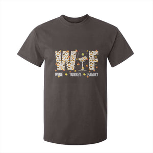 Funny Thanksgiving T Shirt For Kid WTF Wine Turkey Family Family Dinner TS10 Dark Chocolate Print Your Wear