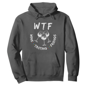 Thanksgiving Friends Hoodie WTF Wine Tasting Friends Drinking Club TS10 Dark Heather Print Your Wear