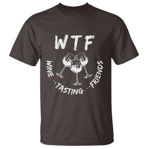 Thanksgiving Friends T Shirt WTF Wine Tasting Friends Drinking Club TS10 Dark Chocolate Print Your Wear